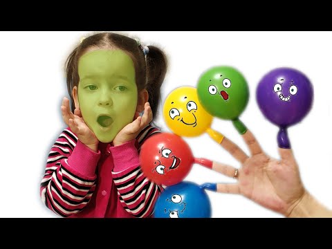 Pretends to play with her Magic balloons - Preschool toddler learn color تعليم الالوان بالانجليزي