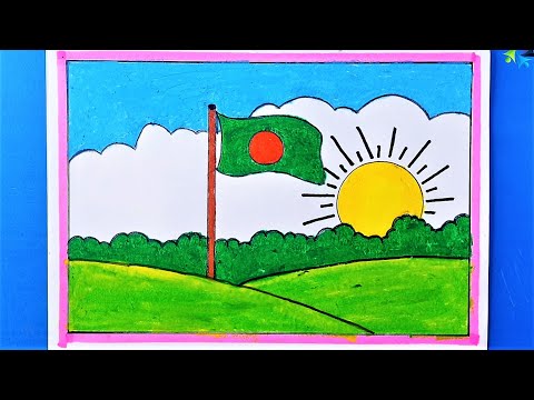 Bangladesh Bijoy Scenery Drawing || Victory Art For Competition