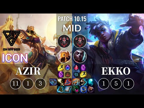 OMG icon Azir vs Ekko Mid - KR Patch 10.15