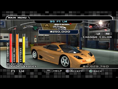 MIDNIGHT CLUB 3 ALL VEHICLES (CARS AND MOTORCYCLES) AT 4K 60FPS [PCSX2 1.6.0]
