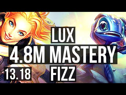 LUX vs FIZZ (MID) | 4.8M mastery, 1100+ games, 15/3/14 | EUW Diamond | 13.18