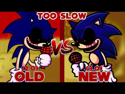 FNF': Vs Sonic.exe - Too Slow (2.0 VS 3.0) (ts old and new comparison)