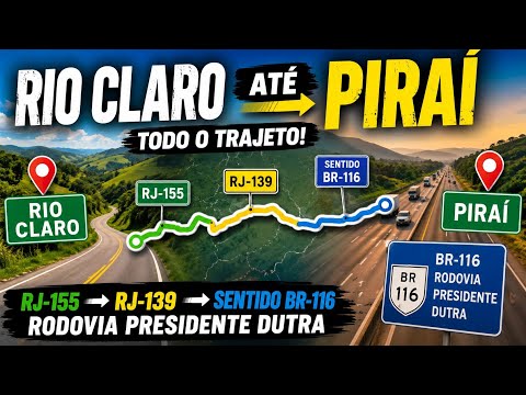 Rio Claro-RJ - Passa Três - Piraí pelas Rodovias RJ 155, 139 e 145 Sentido Rio de Janeiro via Dutra