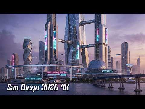 Futuristic San Diego 4K Cinematic | 12 Hours Deep Future Garage for Relax, Study & Sleep