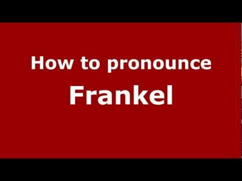 How to pronounce Frankel