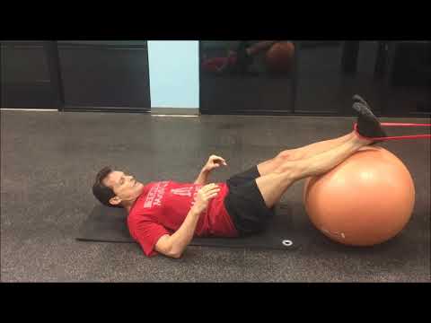Stability Ball Hamstring Curls - With Exercise Band