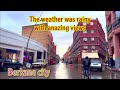 Driving in the streets of Berkane city The weather was rainy Morocco Person Walking | 4K HDR 60fps