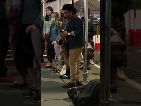 Pandemic Jazz on the Sidewalk