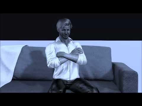 Сидящий мужчина сильно опечален  3Д Анимация
