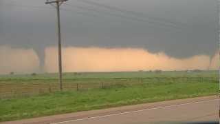 preview picture of video 'April 14, 2012 - Sister Tornadoes Near Cherokee, OK'