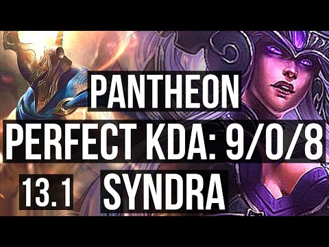 PANTHEON vs SYNDRA (MID) | 9/0/8, Rank 7 Panth, 1000+ games, Legendary | EUW Challenger | 13.1
