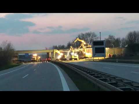 Abriss Autobahnbrücke A14 Leipzig-Engelsdorf Teil 3