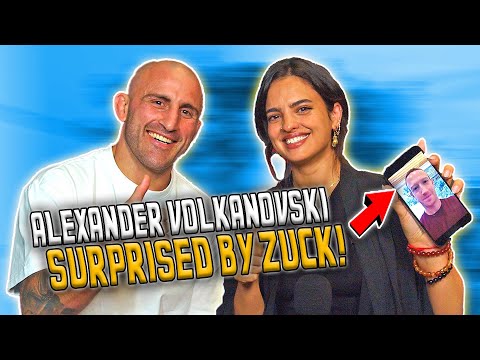 Surprised Alexander Volkanovski with a message from Mark Zuckerberg
