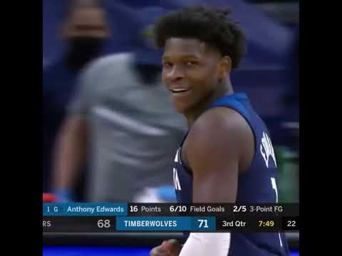 ابتسامة انتوني ايدوارد بعد تسجيله رمية ثلاثية امام ليبرون جيمس