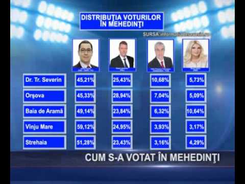 CUM S A VOTAT IN MEHEDINTI