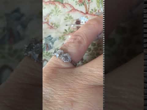 Spectacular Art Deco 2.78 Ct Old Mine Cut Trilogy ring Platinum