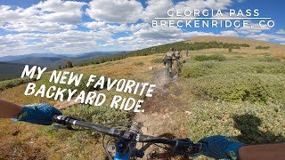 Suffering through the climb in order to ride one of Breck's best descents