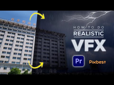 How to Replace SKY + Add VFX Rain/Thunder in Premiere Pro! (& make it REAL) | Pikbest's Stock Assets