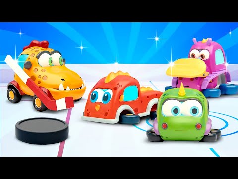 MONSTER CARS PLAY ICE HOCKEY! Mocas cars cartoons for kids. Funny cartoon & learning videos.