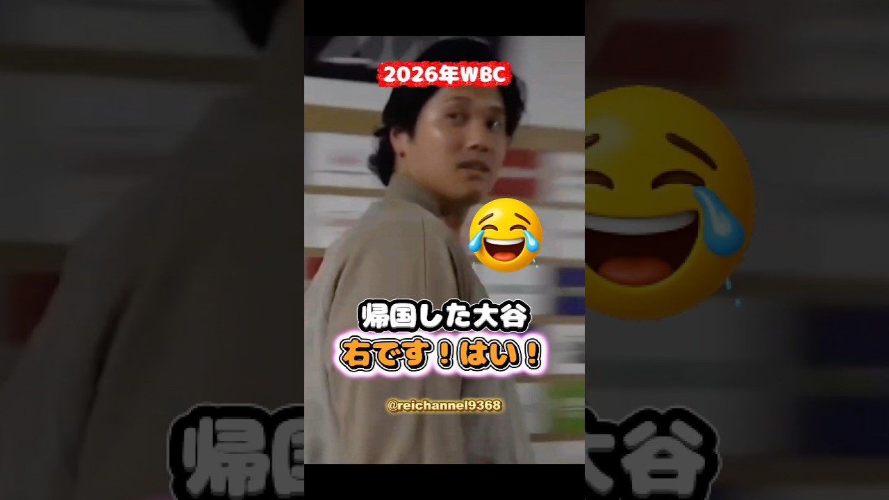 【大谷翔平】2026年WBC：帰国した大谷翔平、右です！はい！😂😂😂 #shorts #mlb #大谷翔平