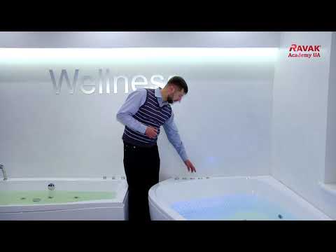 Гидромассажная ванна Ravak Asymmetric II 150х100 L Relax Pro, хром видео