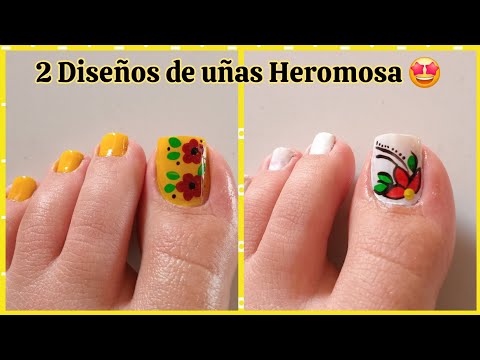 Toenail Art 🎨  2 Diseños de Uñas Faciles 🤩  Uñas Decoradas Paso a Paso / Nail Art Desgins