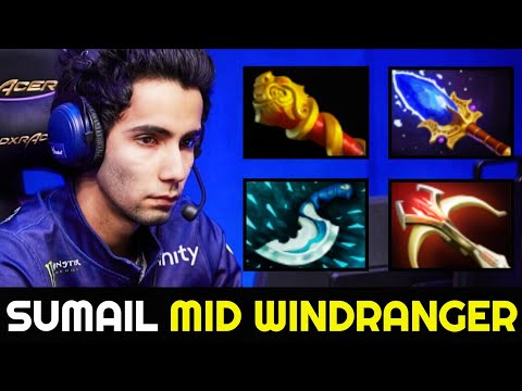 SUMAIL Mid Windranger — MKB First Item Machine Gun Build 7.27 Dota 2