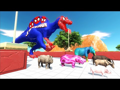 ESCAPE FROM SPIDERMAN SPINOSAURUS - Animal Revolt Battle Simulator