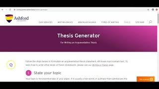 Thesis Statement: Using a thesis generator to brainstorm