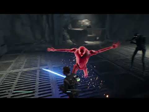 STAR WARS Jedi: Fallen Order Gameplay Security Droid Fight