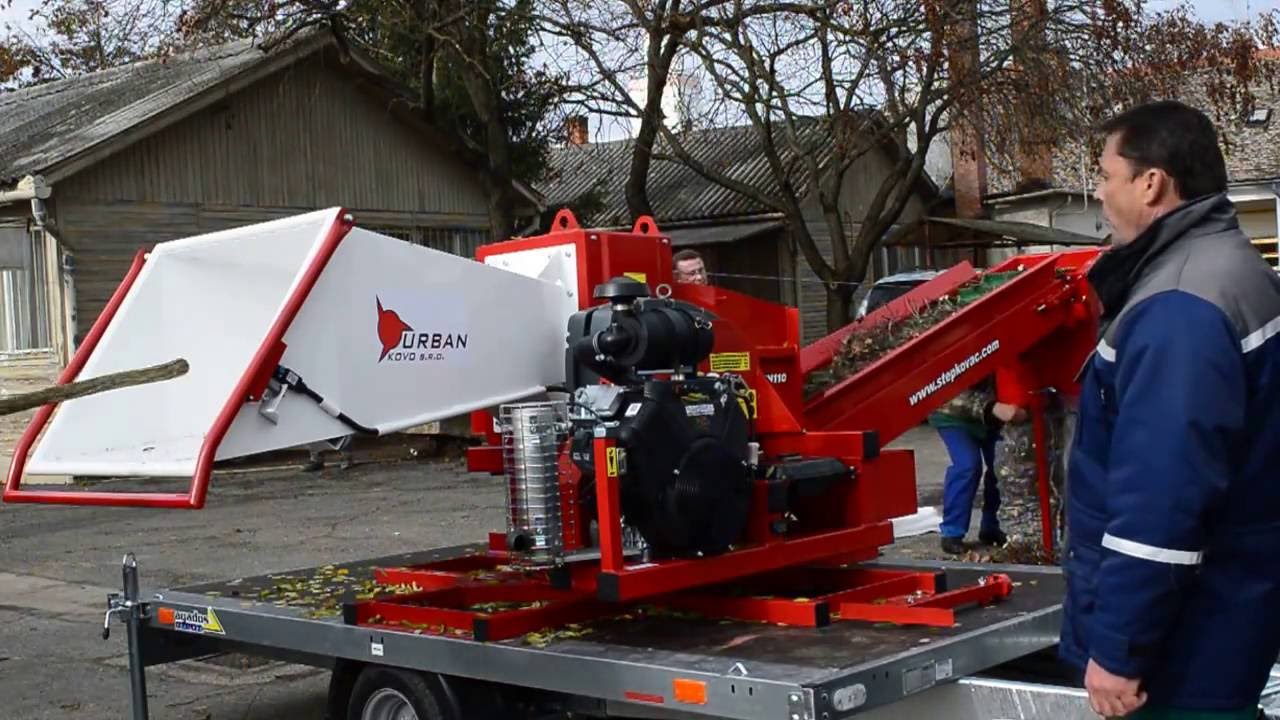 Urban SMH110 vontatható benzinmotoros ágaprító,  ágdaráló,  faaprító (akár 6-8-12 késsel)