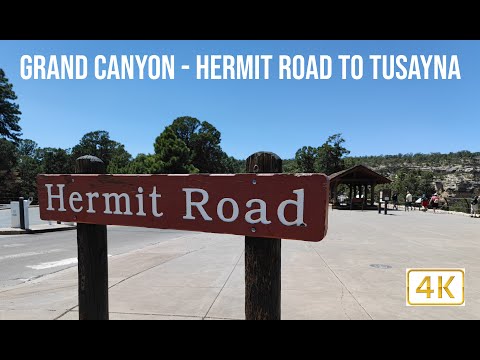 Driving Tour from Grand Canyon - Hermit Road to Tusayan | POV | 4K