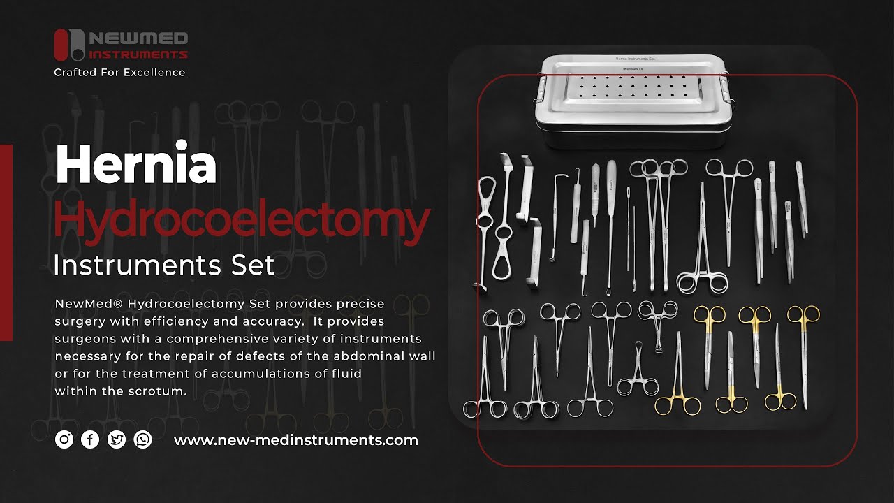 Hernia & Hydrocelectomy Surgical Instrument Set | Complete General Surgery Kit by NewMed®