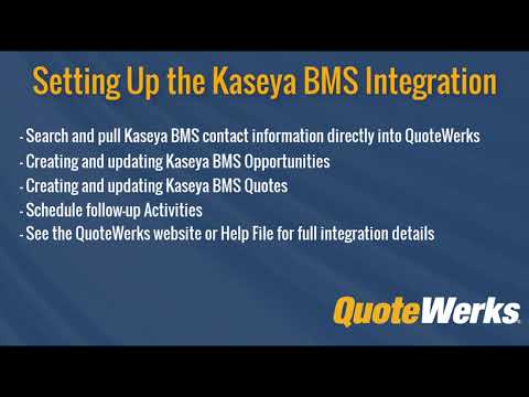 How to Setup the Kaseya BMS Integration