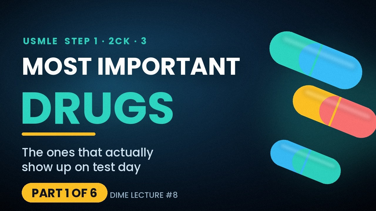 The Most Important Drugs That Show Up On The USMLEs Part 1 (DIME #8)