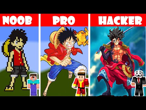 Huggy Wuggy Meme - NOOB vs PRO vs HACKER ✨ Luffy One Piece ✨ Minecraft Pixel Art #Shorts