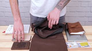 Сумка почтальона текстильная 20604 Vintage черная.