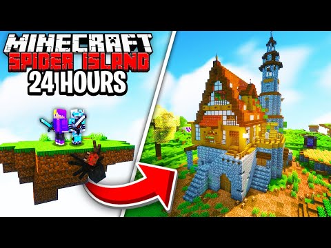 Surviving 24 Hours in the Spider Apocalypse on Floating Islands!