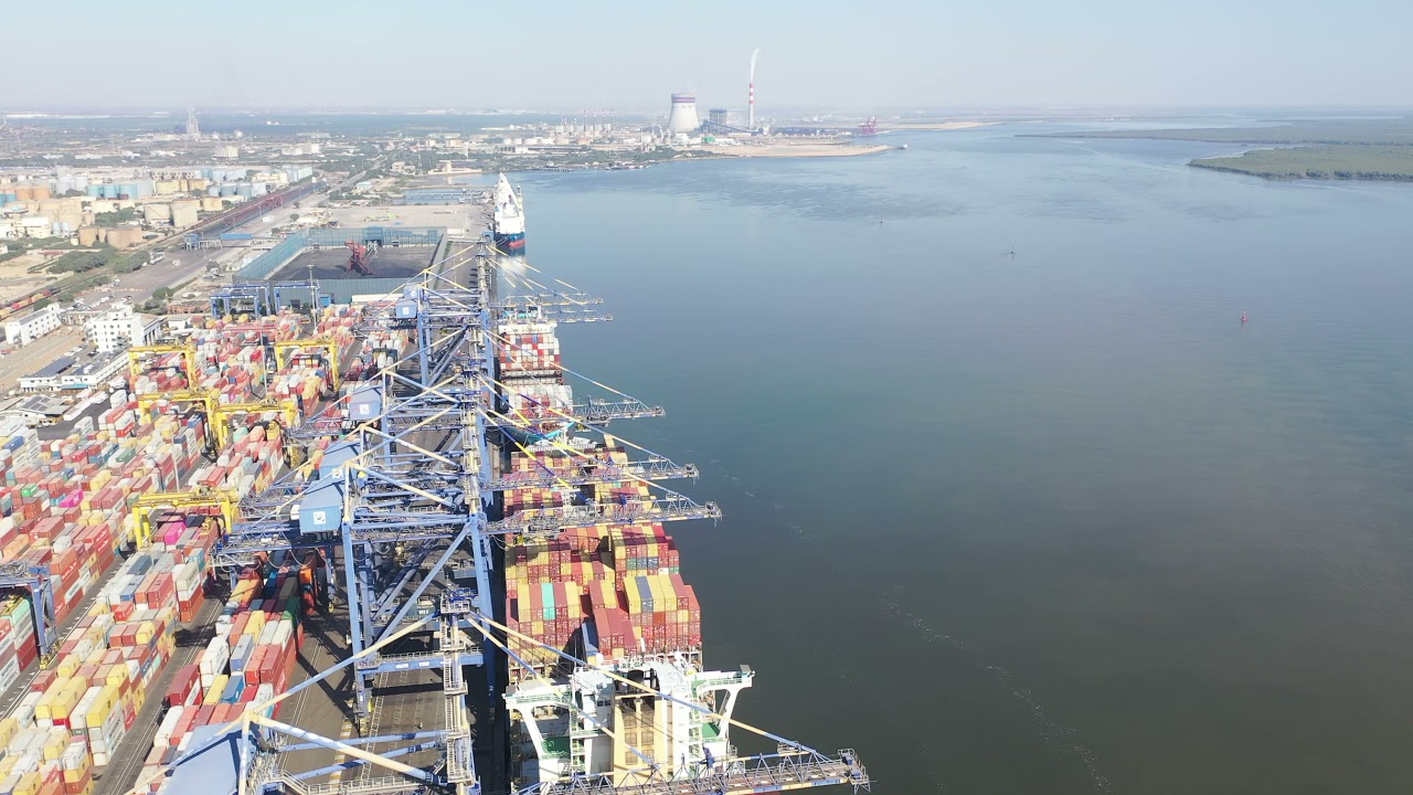 An aerial view of our port