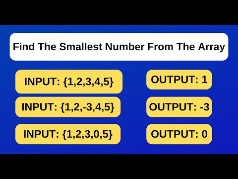 Write Java Program Find Smallest Number From Array Java Interview Question