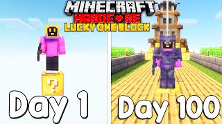 I Survived 100 Days On ONE Lucky Block In Minecraft Hardcore!