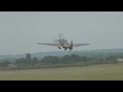 Hurricane Heritage Hawker Hurricane Mk 1 R4118 Taxi and Take Off @ Duxford 18th June 2022