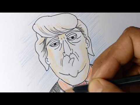 how to draw cartoon of Donald trump