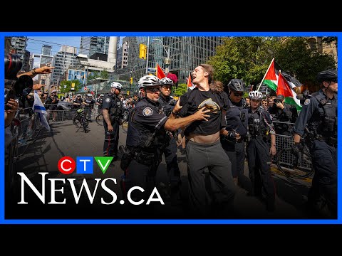 Controversial TIFF premiere of Oct. 7 documentary draws protests outside venue