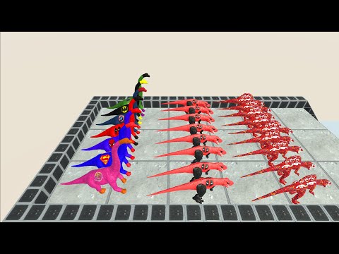 Color Dinosaur Run to eat pig - Animal Revolt Battle Simulator