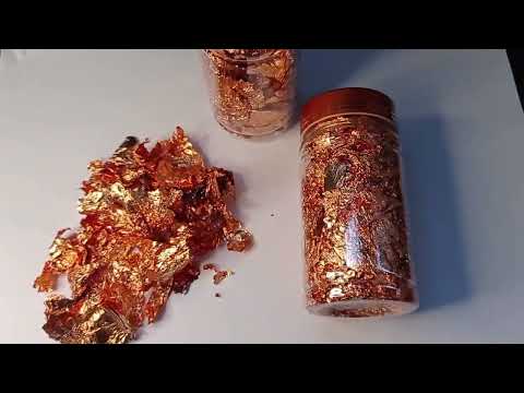 ENFEITE FOLHAS DE OURO ROSÊ POTE GRANDE 10CM