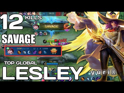 SAVAGE !!!! LESLEY ONE SHOT BUILD GAMEPLAY | BEST BUILD 2021 | TOP GLOBAL LESLEY TIPS by yuriΩ | ML