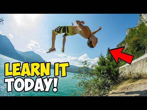 How to GAINER FLIP into Water! EASY Tutorial | Cliff Jumping in Lake Iseo Cinematic - Vlog 05 (4K)