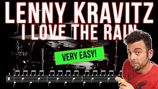 Lenny Kravitz - I Love The Rain - Drum cover (with scrolling drum score)