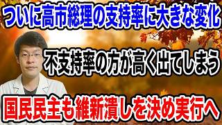 高市総理、ついに不支持率が支持率を逆転！国民民主党の強硬姿勢も衝撃